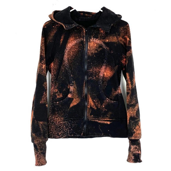 Lululemon Scuba Hoodie Black Custom Bleached 8 - Picture 3 of 16